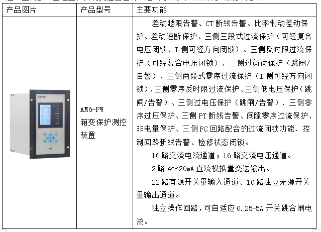 安科瑞AM6-PW箱变保护测控装置在海外储能升压一体机的应用